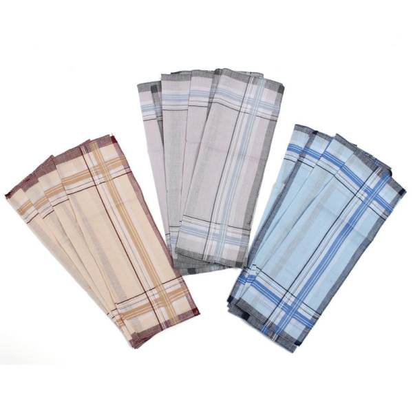 12 túi Kiểm Tra Patter Nam Khăn Tay Vuông 100% Cotton Siêu Mềm & Có Thể Giặt-quốc tế