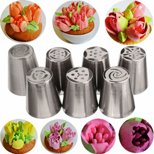 14Pcs Russian Tulip Flower Cake Icing Piping Nozzles Decorating Tips Baking Tools - intl