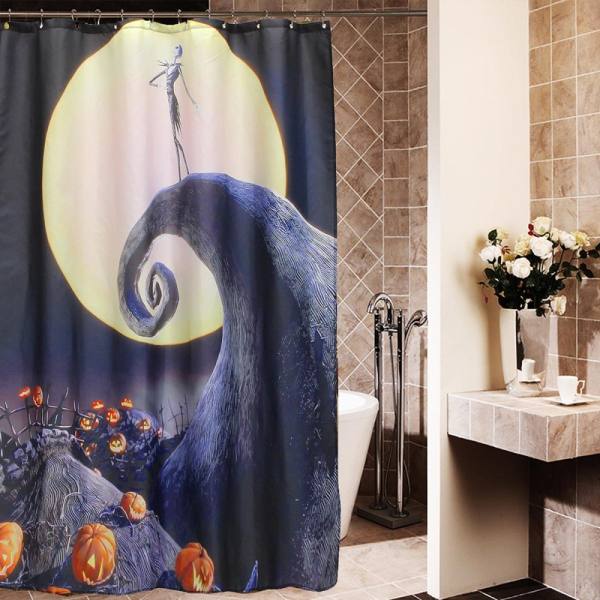 150*180 cm Halloween Cơn Ác Mộng Bí Ngô Vải treo Nhà Tắm Chống Thấm Nước 60x72 Inch-quốc tế