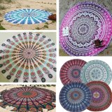 150cm Bohemian Style Mandala Round Bed Towel Thin Chiffon Beach Yoga Sheet Tapestry Blue Elephant - intl