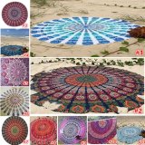 150cm Bohemian Style Mandala Round Bed Towel Thin Chiffon Beach Yoga Sheet Tapestry Blue Elephant - intl