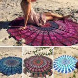 150cm Bohemian Style Mandala Round Bed Towel Thin Chiffon Beach Yoga Sheet Tapestry Blue Elephant - intl