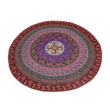 150cm Bohemian Style Mandala Round Bed Towel Thin Chiffon Beach Yoga Sheet Tapestry Red Totem - intl