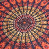 150 cm Phong Cách Bohemian Mạn Đà La Bàn Tròn Khăn Voan Mỏng Bãi Biển Tập Yoga Tấm Thảm Vàng Cam và Xanh Lá-quốc tế