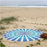 150 cm Phong Cách Bohemian Mạn Đà La Bàn Tròn Khăn Voan Mỏng Bãi Biển Tập Yoga Tấm Thảm Xanh Dương Nhạt-quốc tế