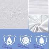 150x200cm White Waterproof Mattress Pad Protector Bed Cover Soft Hypoallergenic