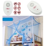 1.5m wide Bed Mosquito Nets Screen Home Student Dormitory Fly Curtains(Blue)+Ultrasonic Electronic Anti Pest Killer for Bug Mosquito Cockroach Mouse Safe for Human Pets - intl
