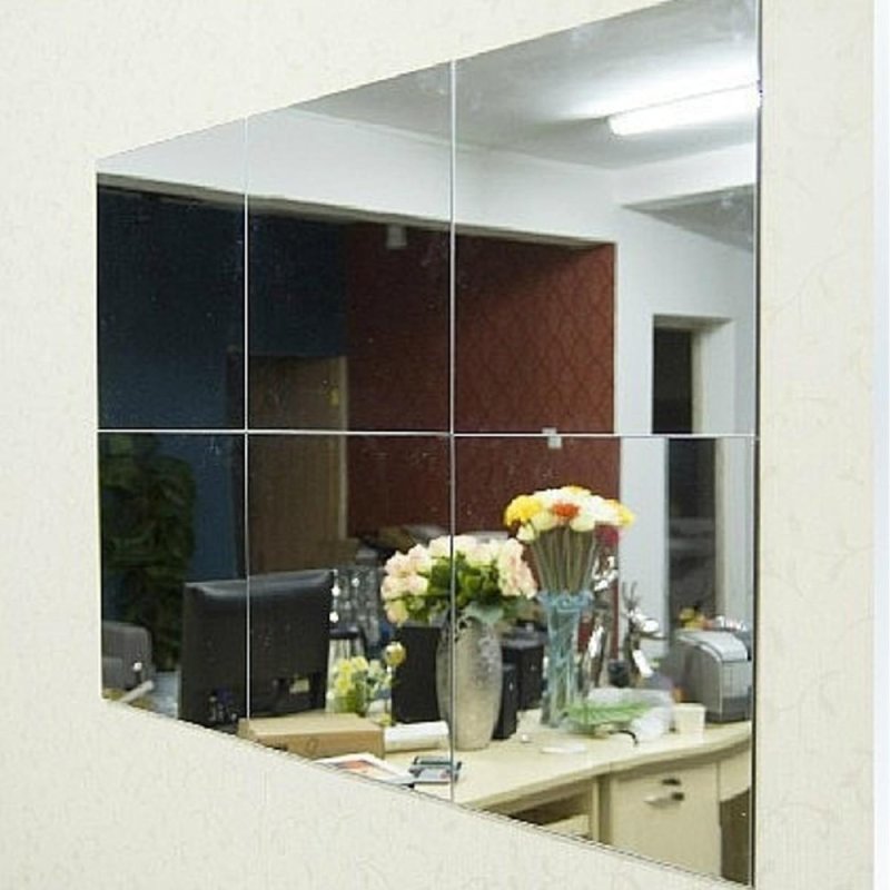 16 cái Phòng Tắm Vuông Removeable Tự adhesi vệ Mosaic Ốp Gương Treo Tường S tickers Trang Trí Nhà-quốc tế