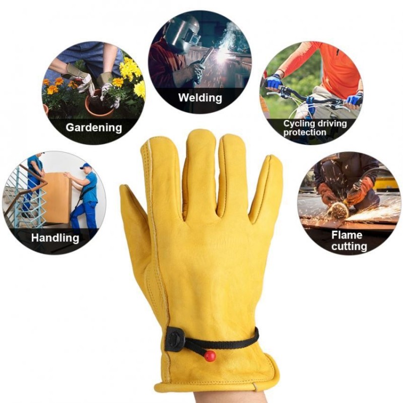 1Pair Leather Gloves Working Protection Gloves Garden Labor Gloves Gardening (XL) - intl