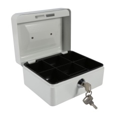 1Pc Mini Portable Steel Petty Lockable Cash Money Coin Safe Security Box Household (White) - intl