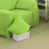 1pc Solid Color Elastic Zipper Cushion Cover Fabric Pillow Case(Green) - intl