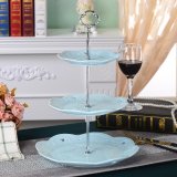 2 / 3 Layer European Ceramic Fashion Snacks Plates,Porcelain Cake/dessert Plate,round/square 2 or 3 Layer,Include paltes, Party Display, Cake Display Tower Stand Metal Hardware Stand for Wedding Birthday Party - intl