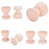 2 Pcs Egg Cup Holder Wooden Kitchen Dinning Table DIY Crafts Home Garden Decor - intl