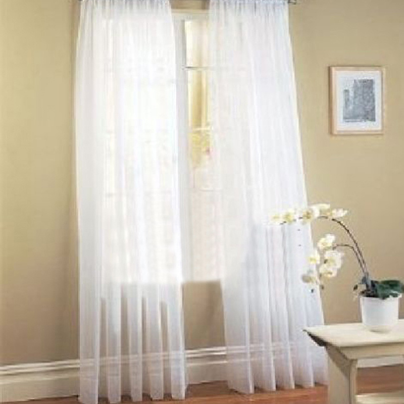 【Crystalawaking】2 Pcs. Sheer Voile Window Panel curtains DRAPE White (Intl)