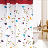 200x200cm Waterproof Polyester Flower Bathroom Curtains with Rings