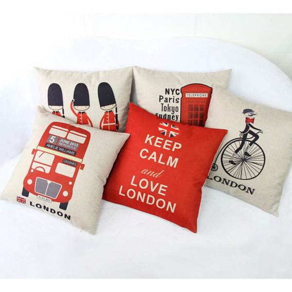 2017 5pcs British Style Casual Cotton Linen Home Decor Sofa Pillow Cushion Cover - intl