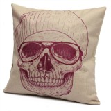 2018 New Fashion Design Skull Linen Home Sofa Pillowcase 45X45cm - intl