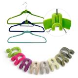 20Pcs Mini Household Novelty Flocking Anti-slip Clothes Rack Hanger Hooks Holder Wardrobe Organizer Home Accessory Random Color - intl