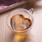 240ml Heart Shaped Double Wall Layer Clear Glass Tea Cup Coffee Mug Gift
