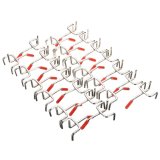 25pcs 1~1.5KG Stainless Steel Silver Red Peg Board Hooks For Displaying Hanging Items - intl