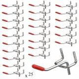 25pcs 1~1.5KG Stainless Steel Silver Red Peg Board Hooks For Displaying Hanging Items - intl