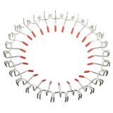 25pcs 1~1.5KG Stainless Steel Silver Red Peg Board Hooks For Displaying Hanging Items - intl