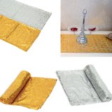 25x270 cm Bạc Sequin Lấp Lánh Bling Bàn Runner cho Tiệc Cưới-quốc tế