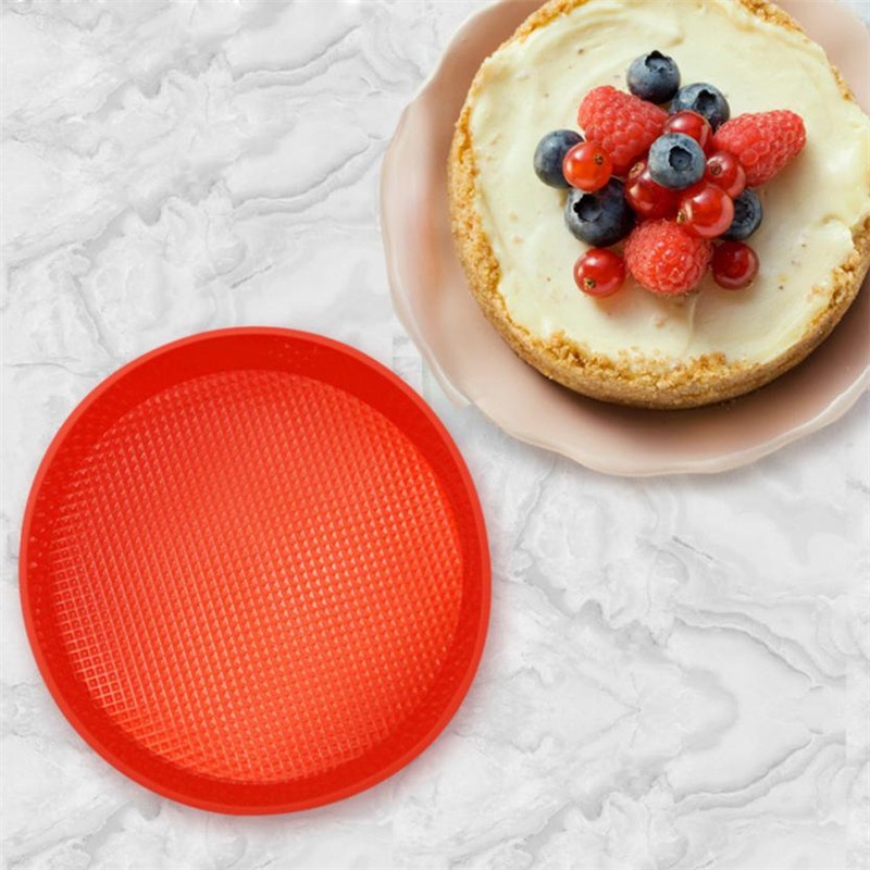 26CM Round Silicone Cake Mold Oven Baking Pizza Mould DIY Kitchen Circle Shape Cakes Pancake Maker Holder - intl