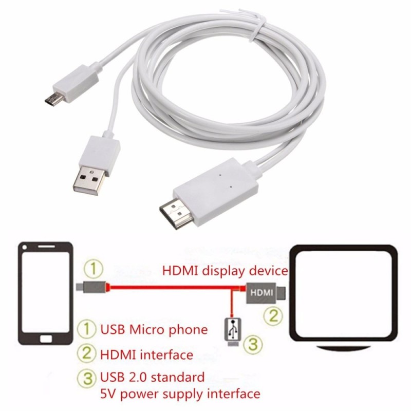 2 m MHL TO HDMI HD TV Cáp cho Samsung Galaxy Tab 3 10.1 Máy Tính Bảng 8.0 Inch- quốc tế