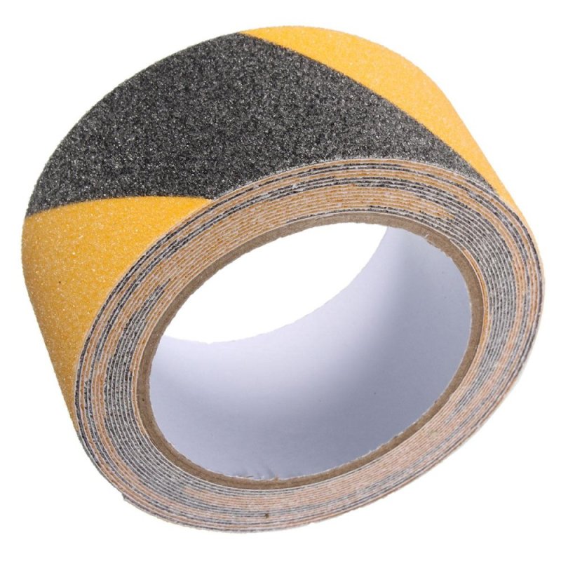 2pcs 5cm x 5m Floor Safety Non Skid Tape Roll Anti Slip Adhesive Stickers High Grip black and yellow - intl