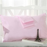2Pcs Cotton Pillow Case Cover Pillowcase Standard Bed Sofa Cushion Solid Color - intl