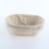 2Pcs Handmade Oval Banneton Brotform Bread Dough Rising Proofing Rattan Basket - intl