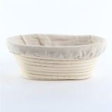 2Pcs Handmade Oval Banneton Brotform Bread Dough Rising Proofing Rattan Basket - intl