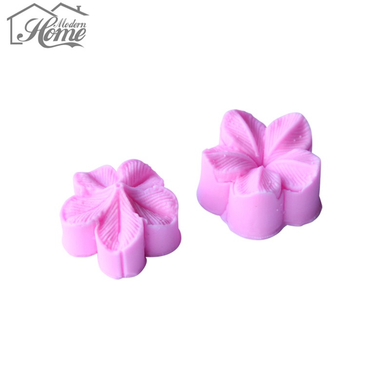 2pcs Plum Petal Flower Leaf Veiner Silicone Mold Cake Decorating Fondant Flower Sugarcraft Cake Mold Wedding Decoration DIY,Pink - intl