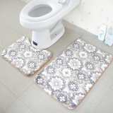 2PCS Rug Memory Foam Bathroom Rug Mat Floor Carpet Set Beige