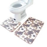 2PCS Rug Memory Foam Bathroom Rug Mat Floor Carpet Set