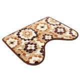 2pcs Set Absorbent Cotton Bath Pedestal Mat Toilet contour Rug Non Slip Washable Multicolor Flower - intl