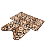 2pcs Set Absorbent Cotton Bath Pedestal Mat Toilet contour Rug Non Slip Washable Multicolor Flower - intl