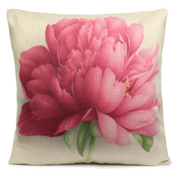 2 cái Hoa Vuông Hoa Hồng Vải Lanh Cotton Ném Gối Đệm Lưng Ghế Sofa Giường Trang Trí-quốc tế