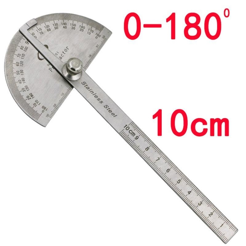 2pcs Stainless Steel 180 degree Protractor Angle Finder Arm Measuring Ruler Tool - intl