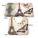 2 cái/bộ Paris Tháp Eiffel chống Trơn Trượt Nhà Tắm Vệ Sinh Bệ Thảm Lót + Thảm Nhà Tắm 45x75 cm + 45x40 cm-quốc tế