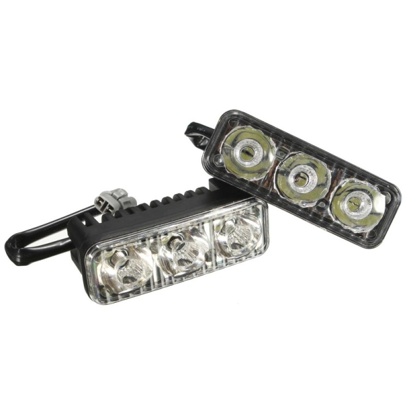 Bảng giá 2x3 ĐÈN LED Trắng Cao Cấp Xe DRL Chạy Ban Ngày Ánh Sáng Đèn Sương Mù Đèn Đa Năng 12 v-Đen- quốc tế