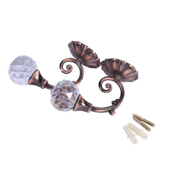 epayst 2x Metal Crystal Glass Curtain Holdback Wall Window Drapery Tieback Hooks Hanger Red Bronze