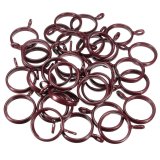 30PCS 44mm Plastic Curtain Pole Rod Drapery Voile Net Rings With Eyelet Red (Intl)