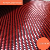 30x100 cm Sợi Carbon & Đen/Đỏ Kevlar Phối Vải Vải Hai Dây Aramid 200gsm-quốc tế