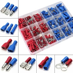 360 cái Màu Đỏ và Xanh Dương Cách Nhiệt Lọn Uốn Thiết Bị Đầu Cuối Đầu Nối Mông Spade Vòng Dĩa Bộ