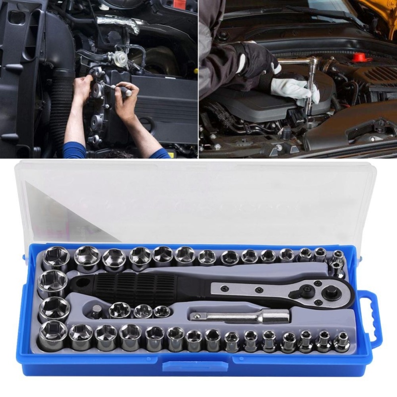 38 Pcs Multi-functional 3/8 inch imperial /Metric Ratchet Driver Socket Wrench Tool Set - intl