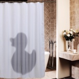 3D Duck Shadow Pattern Fabric Bathroom Shower Curtain Sets Waterproof With Hooks Grey - intl