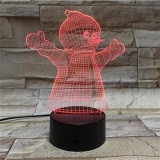 3D ảo ảnh Đêm 7 Màu Thay Đổi Ứng Người Tuyết Xmas Tặng ĐÈN LED Để Bàn-quốc tế