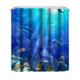 3D Printing Underwater World Dolphin Shower Curtain 70.8 \\\